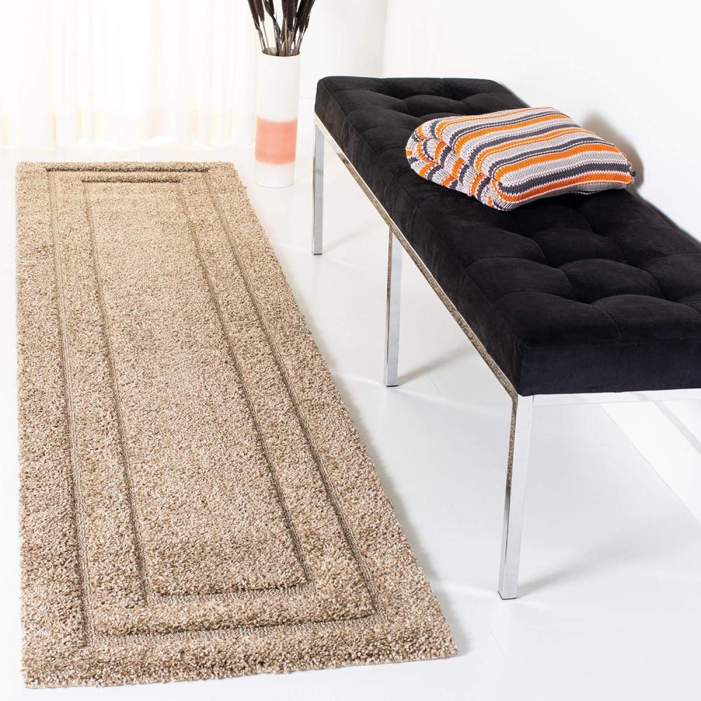 image:imageSAFAVIEH Florida Shag Collection Area Rug 53 x 76 Creme amp Creme Border Design NonShedding amp Easy Care 12inch Thick Ideal for High Traffic Areas in Living Room Bedroom SG4541111Beige