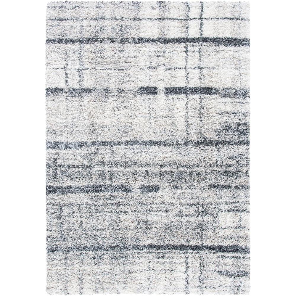 image:imageSAFAVIEH Fontana Shag Collection Area Rug 53 x 76 Ivory amp Grey Modern Design NonShedding amp Easy Care 2inch Thick Ideal for High Traffic Areas in Living Room Bedroom FNT855AIvoryGrey