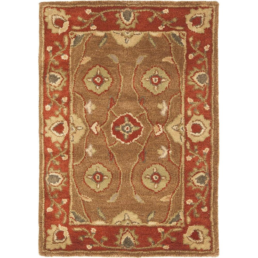 image:imageSAFAVIEH Heritage Collection Area Rug 5 x 8 Beige amp Rust Handmade Traditional Oriental Wool Ideal for High Traffic Areas in Living Room Bedroom HG963ABeigeRust