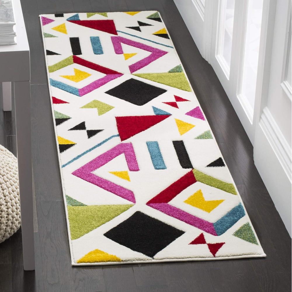 image:imageSAFAVIEH Hollywood Collection Area Rug 67 Square Ivory amp Rose MidCentury Modern Design NonShedding amp Easy Care Ideal for High Traffic Areas in Living Room Bedroom HLW700AIvoryRose