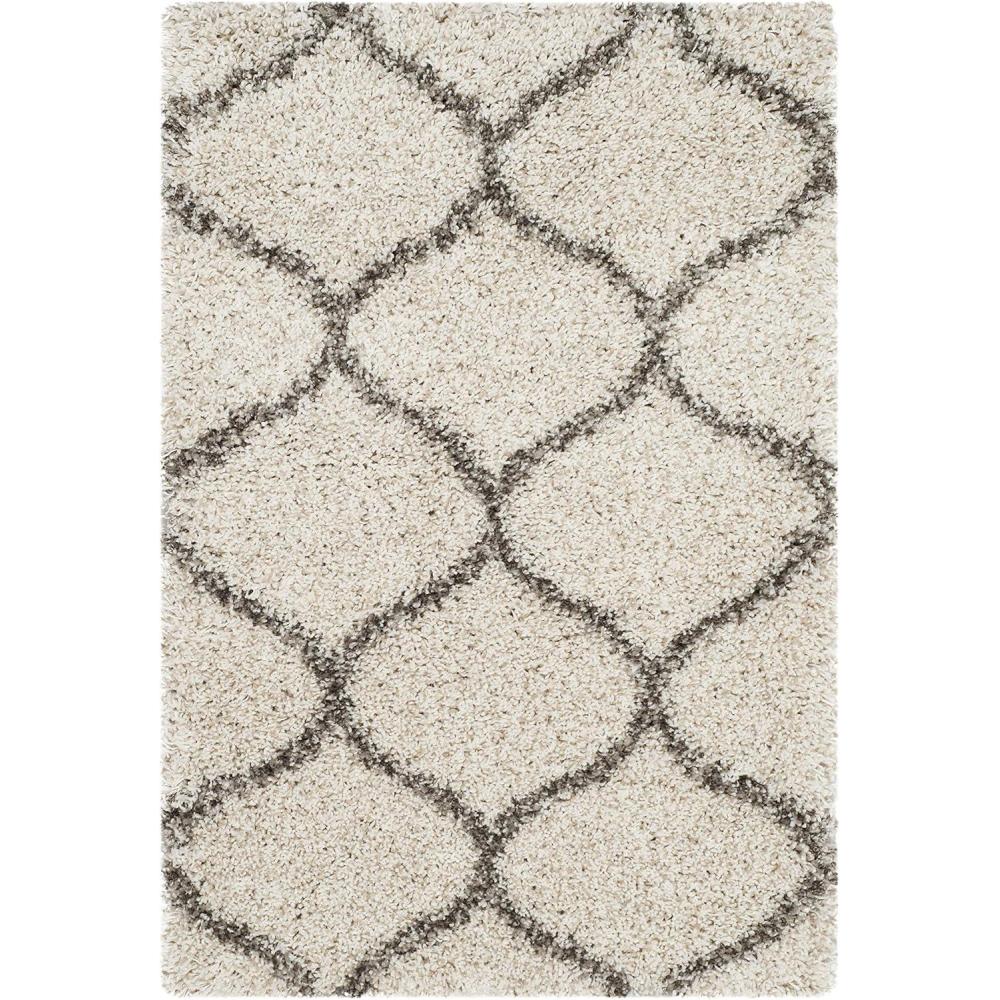 image:imageSAFAVIEH Hudson Shag Collection Area Rug 53 x 76 Grey amp Ivory Moroccan Trellis Design NonShedding amp Easy Care 2inch Thick Ideal for High Traffic Areas in Living Room Bedroom SGH280BIvoryGrey