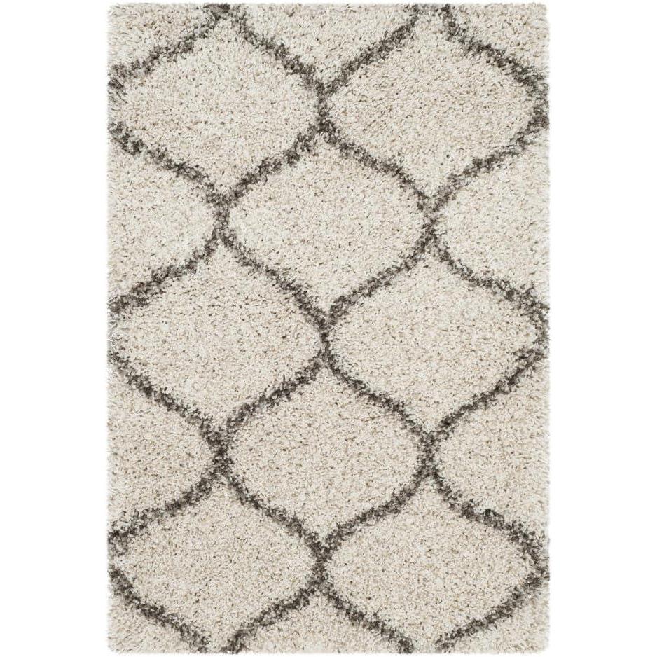image:imageSAFAVIEH Hudson Shag Collection Area Rug 53 x 76 Grey amp Ivory Moroccan Trellis Design NonShedding amp Easy Care 2inch Thick Ideal for High Traffic Areas in Living Room Bedroom SGH280BNavyIvory