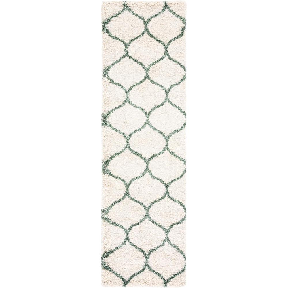 image:imageSAFAVIEH Hudson Shag Collection Area Rug 53 x 76 Grey amp Ivory Moroccan Trellis Design NonShedding amp Easy Care 2inch Thick Ideal for High Traffic Areas in Living Room Bedroom SGH280BIvoryGreen