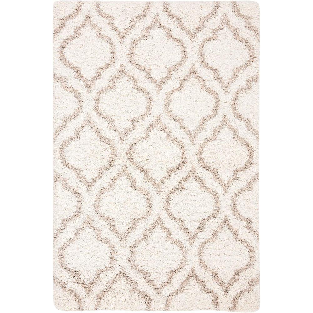 image:imageSAFAVIEH Hudson Shag Collection Area Rug  6 x 9 Grey amp Ivory Moroccan Design NonShedding amp Easy Care 2inch Thick Ideal for High Traffic Areas in Living Room Bedroom SGH284BIvoryBeige