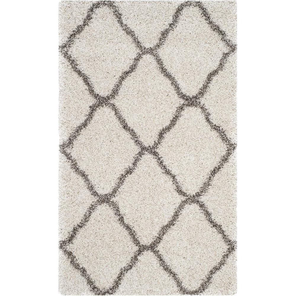 image:imageSAFAVIEH Hudson Shag Collection Area Rug  8 x 10 Slate Blue amp Ivory Moroccan Trellis Design NonShedding amp Easy Care 2inch Thick Ideal for High Traffic Areas in Living Room Bedroom SGH283LIvoryGrey