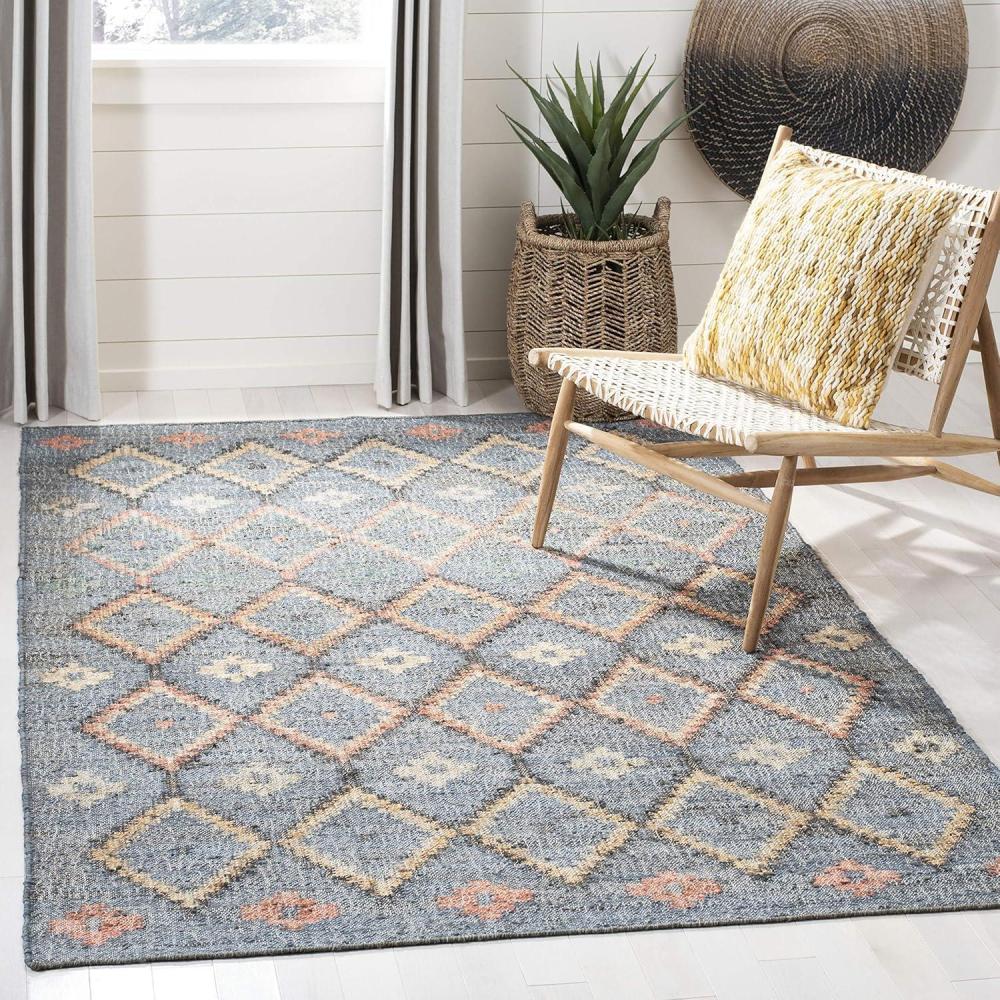 image:imageSAFAVIEH Kilim Collection Area Rug  5 x 8 Charcoal amp Gold Charcoal and Gold Wool Design Ideal for High Traffic Areas in Living Room Bedroom KLM753FCharcoalGold