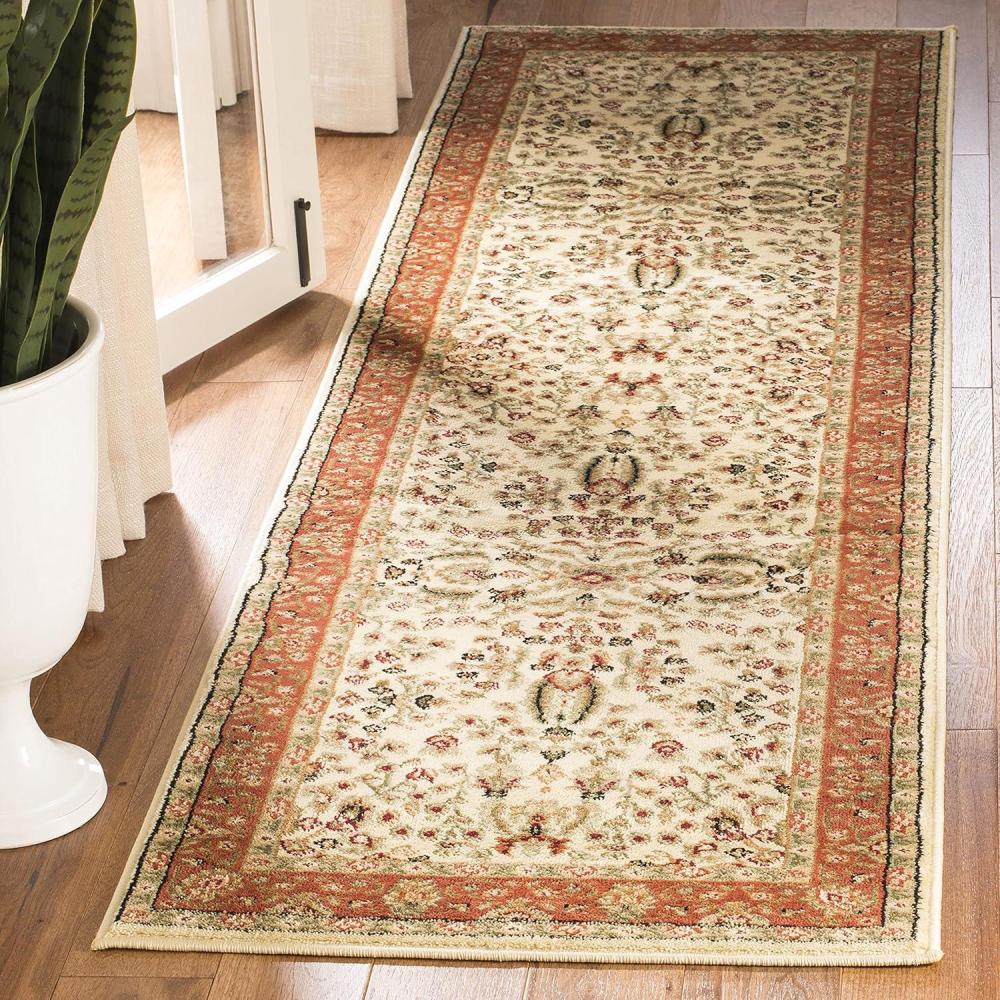 image:imageSAFAVIEH Lyndhurst Collection Area Rug  53 x 76 Red amp Black Traditional Oriental Design NonShedding amp Easy Care Ideal for High Traffic Areas in Living Room Bedroom LNH214AIvoryRust