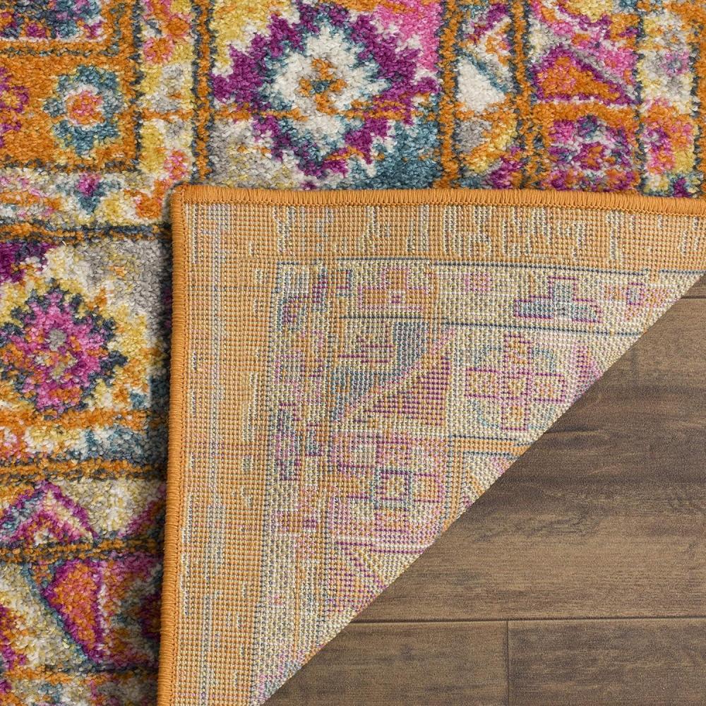 image:imageSAFAVIEH Madison Collection Area Rug 51 x 76 Light Blue amp Orange Boho Chic Medallion Design NonShedding amp Easy Care Ideal for High Traffic Areas in Living Room Bedroom MAD133AOrangeFuchsia