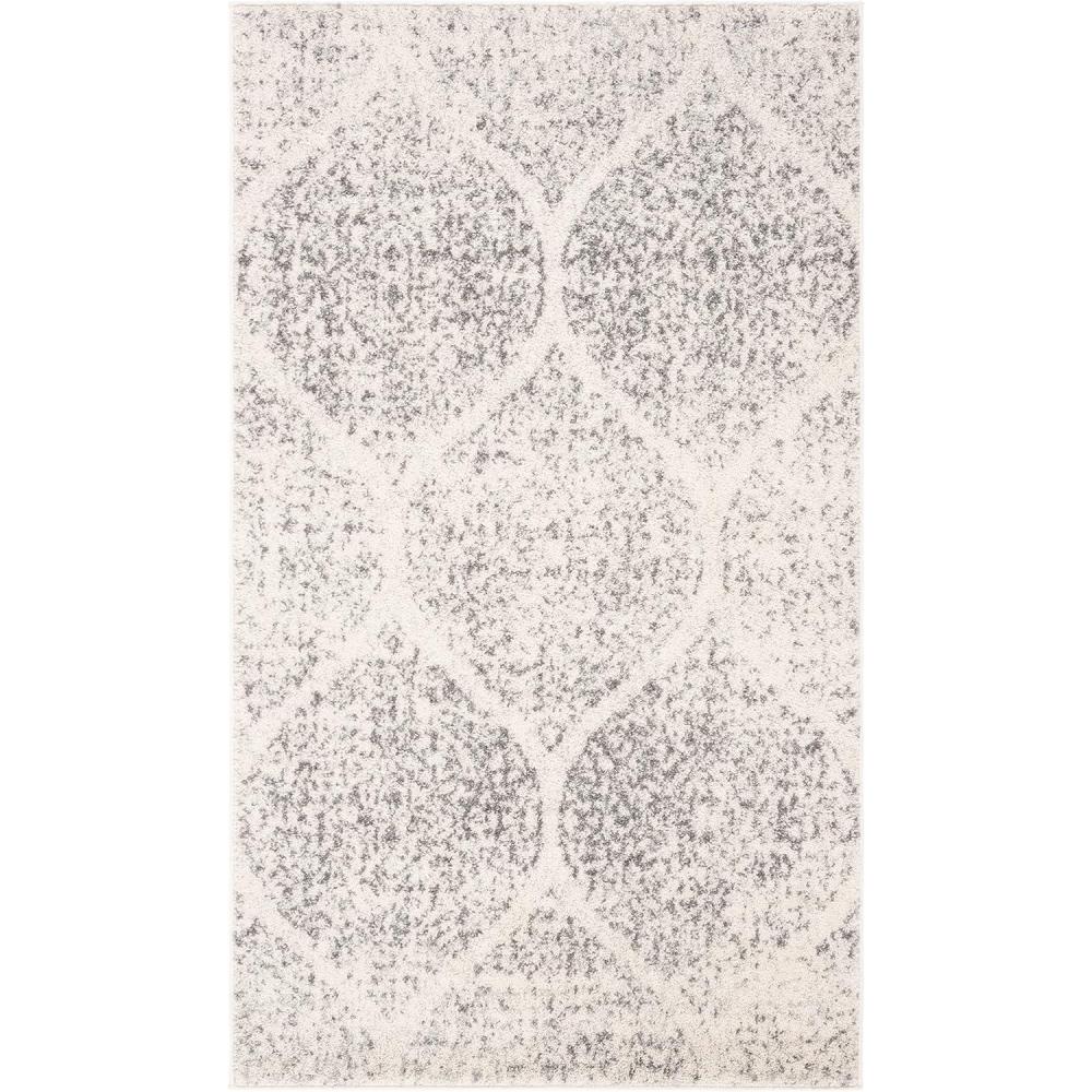 image:imageSAFAVIEH Madison Collection Area Rug  53 x 76 Creme amp Yellow Glam Ogee Trellis Distressed Design NonShedding amp Easy Care Ideal for High Traffic Areas in Living Room Bedroom MAD604CIvorySilver
