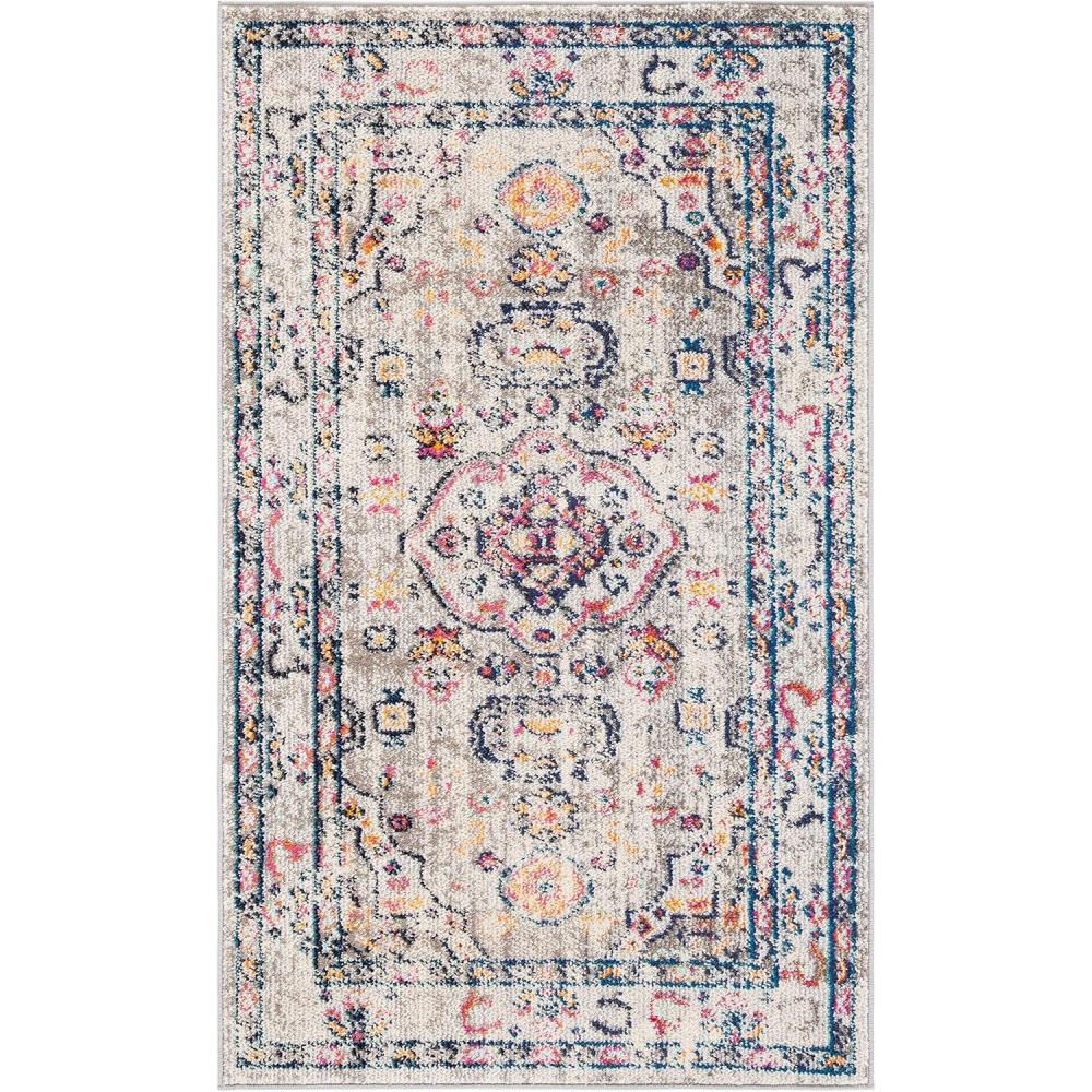 image:imageSAFAVIEH Madison Collection Area Rug 53 x 76 Orange amp Ivory Boho Chic Medallion Distressed Design NonShedding amp Easy Care Ideal for High Traffic Areas in Living Room Bedroom MAD468PGreyBlue