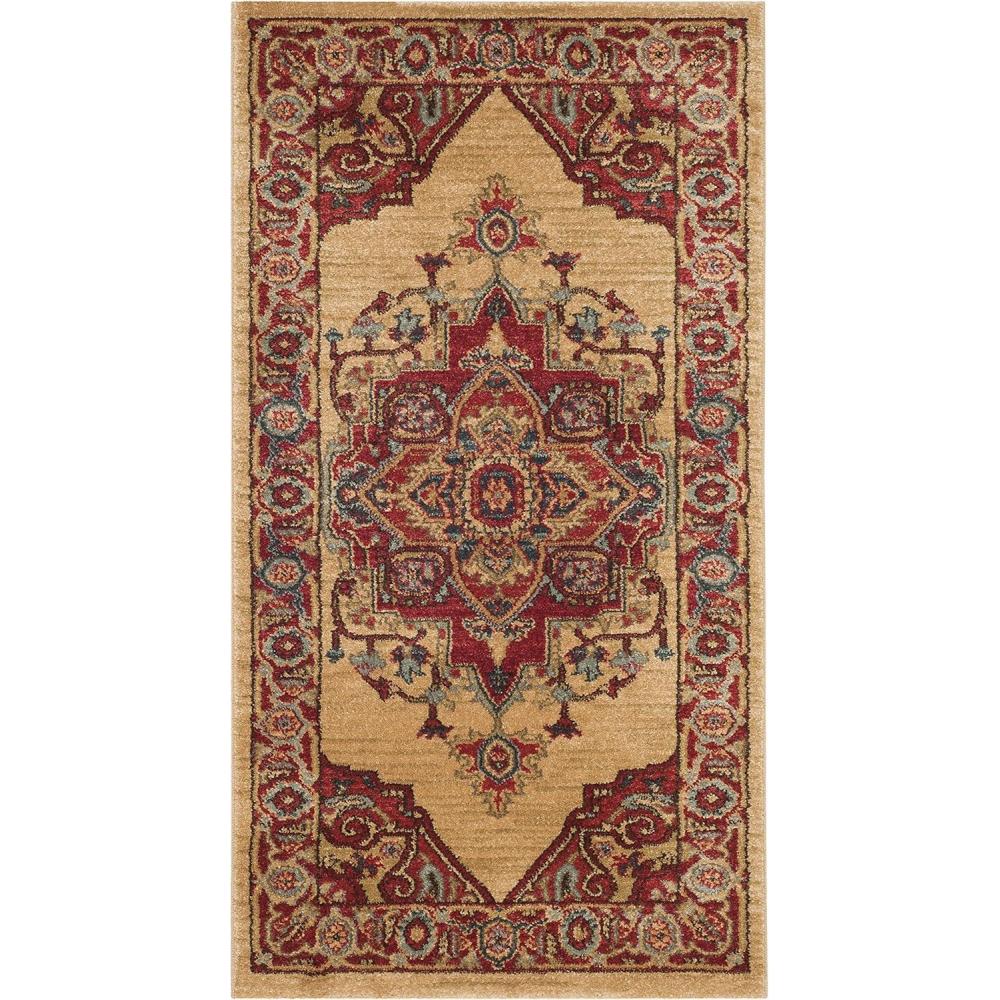 image:imageSAFAVIEH Mahal Collection Area Rug  8 x 10 Red amp Natural Traditional Oriental Design NonShedding amp Easy Care Ideal for High Traffic Areas in Living Room Bedroom MAH698ARedNatural