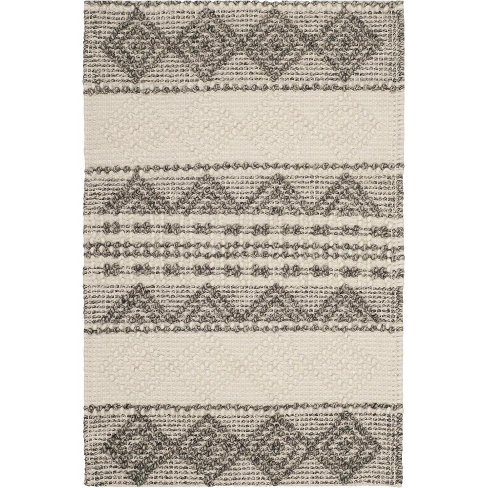 image:imageSAFAVIEH Natura Collection Accent Rug  4 x 6 Grey amp Ivory Handmade Moroccan Boho Tribal Wool amp Cotton Ideal for High Traffic Areas in Entryway Living Room Bedroom NAT102AGreyIvory