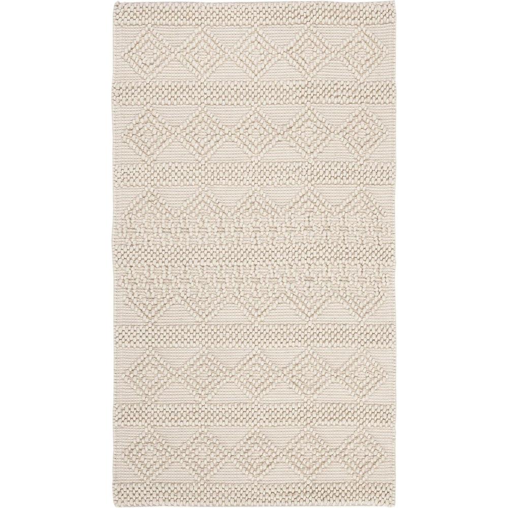 image:imageSAFAVIEH Natura Collection Accent Rug  4 x 6 Grey amp Ivory Handmade Moroccan Boho Tribal Wool amp Cotton Ideal for High Traffic Areas in Entryway Living Room Bedroom NAT102AIvory