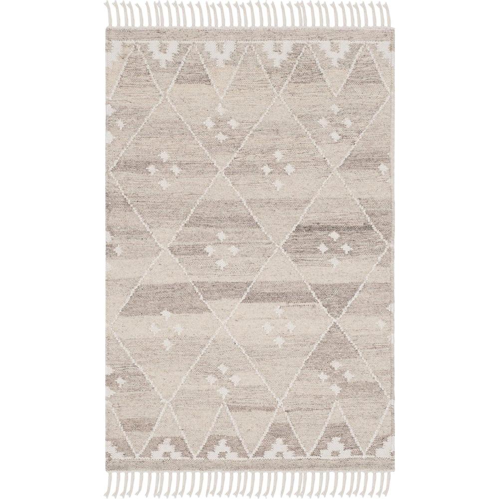 image:imageSAFAVIEH Natural Kilim Collection Area Rug 5 x 8 Natural amp Ivory Handmade Moroccan Boho Tribal Wool amp Viscose Ideal for High Traffic Areas in Living Room Bedroom NKM316BNaturalIvory