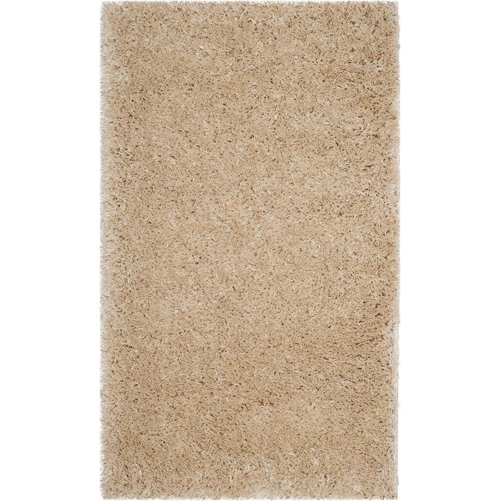 image:imageSAFAVIEH Polar Shag Collection Area Rug 51 x 76 Light Turquoise Solid Glam Design NonShedding amp Easy Care 3inch Thick Ideal for High Traffic Areas in Living Room Bedroom PSG800TLight Beige