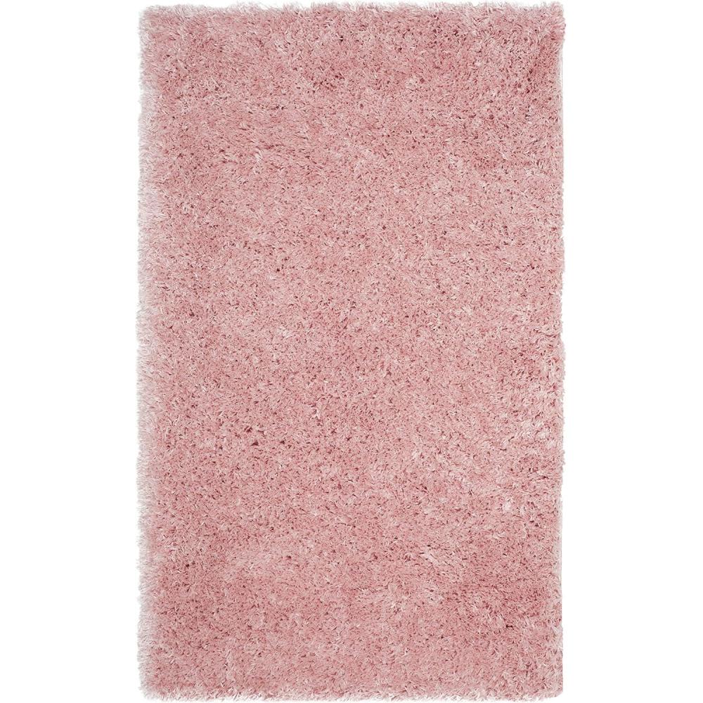 image:imageSAFAVIEH Polar Shag Collection Area Rug 51 x 76 Light Turquoise Solid Glam Design NonShedding amp Easy Care 3inch Thick Ideal for High Traffic Areas in Living Room Bedroom PSG800TLight Pink