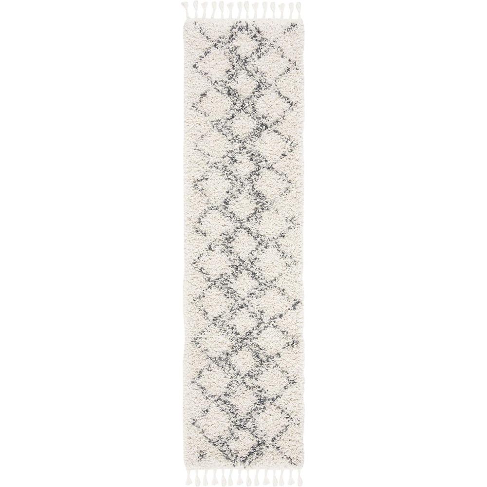 image:imageSAFAVIEH Pro Luxe Shag Collection Area Rug 5 x 8 Blue amp Creme Moroccan Boho Tassel Design NonShedding amp Easy Care 24inch Thick Ideal for High Traffic Areas in Living Room Bedroom PLX432LCreamBlue