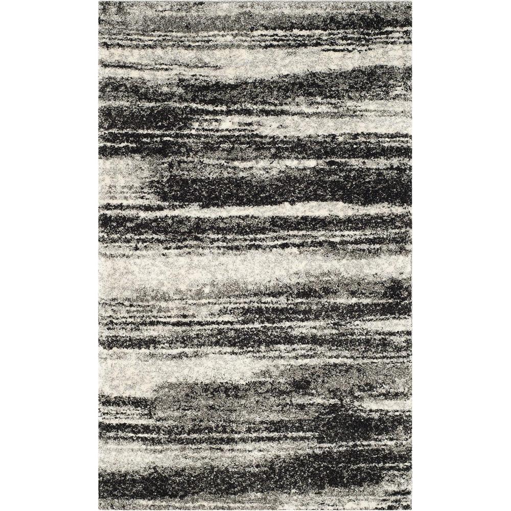 image:imageSAFAVIEH Retro Collection Area Rug 8 Square Light Blue amp Blue Modern Abstract Design NonShedding amp Easy Care Ideal for High Traffic Areas in Living Room Bedroom RET26936065Dark GreyLight Grey