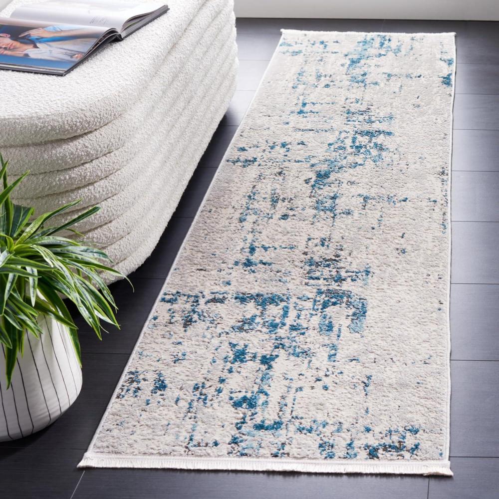 image:imageSAFAVIEH Shivan Collection 8 x 10 Grey Gold SHV723G Modern Abstract NonShedding Living Room Bedroom Dining Home Office Area RugGreyBlue