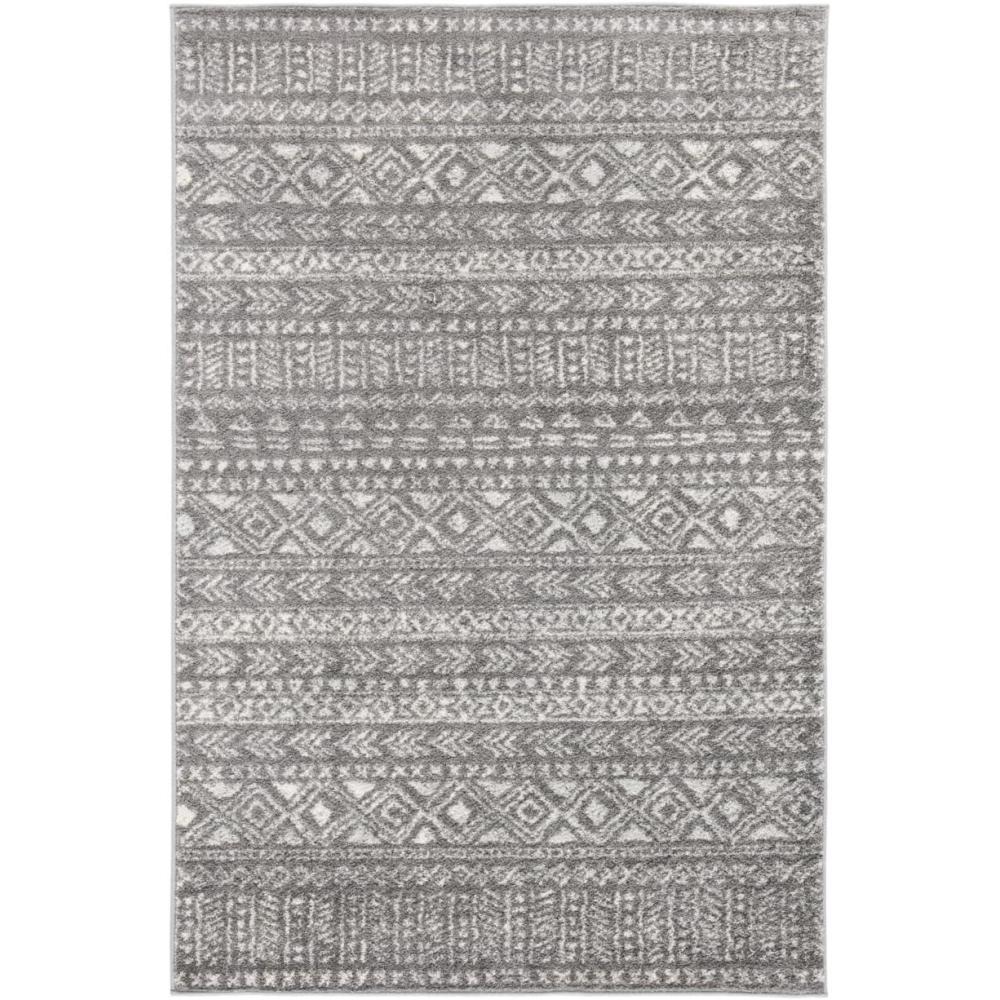 image:imageSAFAVIEH Tulum Collection Area Rug 53 x 76 Dark Grey amp Ivory Moroccan Boho Distressed Design NonShedding amp Easy to Clean Ideal for Living Room Bedroom Dining Space TUL263FDark GreyIvory