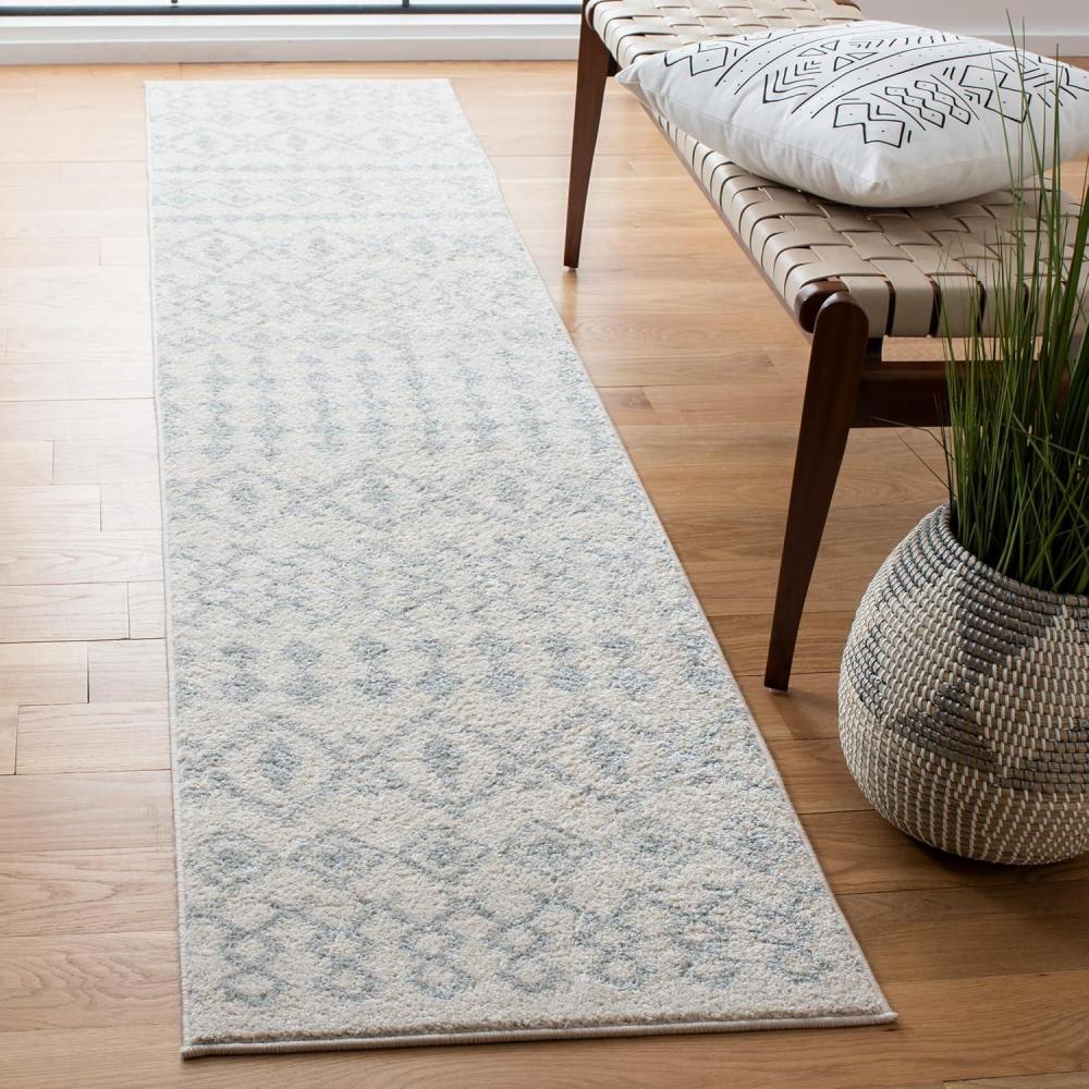 image:imageSAFAVIEH Tulum Collection Area Rug  53 x 76 Ivory amp Grey Moroccan Boho Distressed Design NonShedding amp Easy to Clean Ideal for Living Room Bedroom Dining Space TUL240AIvoryLight Grey