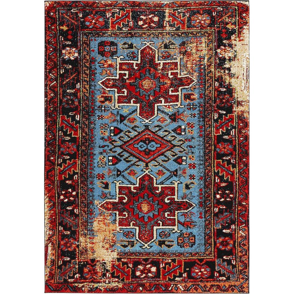 image:imageSAFAVIEH Vintage Hamadan Collection Area Rug 8 Round Red amp Multi Traditional Persian Design NonShedding amp Easy to Clean Ideal for Living Room Bedroom Dining Space VTH211ARedLight Blue