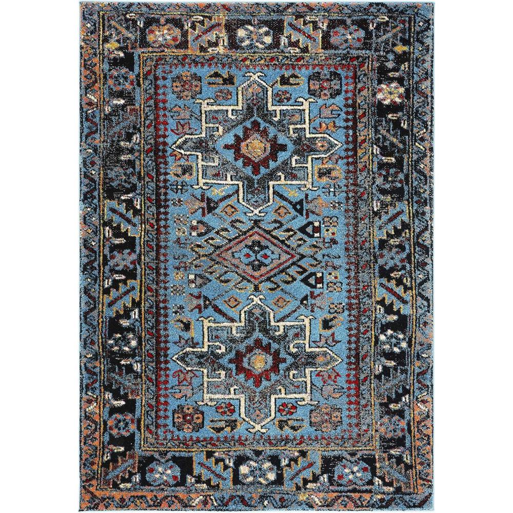 image:imageSAFAVIEH Vintage Hamadan Collection Area Rug 8 Round Red amp Multi Traditional Persian Design NonShedding amp Easy to Clean Ideal for Living Room Bedroom Dining Space VTH211ALight BlueBlack