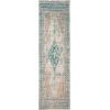 SAFAVIEH Area Rug 8×10 – Classic Vintage Collection – Large – Blue, Oriental Medallion Distressed Design, Non-Shedding & Easy Cleaning, Ideal for Living Room, Bedroom, Office, Dining Space (CLV113M)(Aqua)