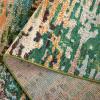 SAFAVIEH Area Rug 8×10 – Madison Collection – Large – Beige & Navy, Modern Abstract Design, Non-Shedding & Easy Cleaning, Ideal for Living Room, Bedroom, Office, Dining Space (MAD454A)(Green/Rust)