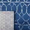 SAFAVIEH Area Rug 8×10 – Tulum Collection – Large – Ivory & Black, Moroccan Boho Distressed Design, Non-Shedding & Easy Cleaning, Ideal for Living Room, Bedroom, Office, Dining Space (TUL229B)(Navy/Ivory)