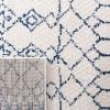 SAFAVIEH Area Rug 8×10 – Tulum Collection – Large – Ivory & Black, Moroccan Boho Distressed Design, Non-Shedding & Easy Cleaning, Ideal for Living Room, Bedroom, Office, Dining Space (TUL229B)(Ivory/Navy)