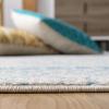 SAFAVIEH Area Rug 8×10 – Tulum Collection – Large – Ivory & Black, Moroccan Boho Distressed Design, Non-Shedding & Easy Cleaning, Ideal for Living Room, Bedroom, Office, Dining Space (TUL229B)(Ivory/Turquoise)
