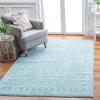 SAFAVIEH Area Rug 8×10 – Tulum Collection – Large – Ivory & Grey, Moroccan Boho Distressed Design, Non-Shedding & Easy to Clean, Ideal for Living Room, Bedroom, Dining Space (TUL271A)(Aqua/Ivory)