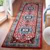SAFAVIEH Area Rug 8×10 – Vintage Hamadan Collection – Large – Red & Orange, Traditional Oriental Medallion Design, Non-Shedding & Easy Cleaning, Ideal for Living Room, Bedroom, Dining Space (VTH259P)(Blue/Red)