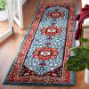 SAFAVIEH Area Rug 8×10 – Vintage Hamadan Collection – Large – Red & Orange, Traditional Oriental Medallion Design, Non-Shedding & Easy Cleaning, Ideal for Living Room, Bedroom, Dining Space (VTH259P)(Red/Blue)