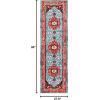 SAFAVIEH Area Rug 8×10 – Vintage Hamadan Collection – Large – Red & Orange, Traditional Oriental Medallion Design, Non-Shedding & Easy Cleaning, Ideal for Living Room, Bedroom, Dining Space (VTH259P)(Red/Blue)