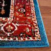 SAFAVIEH Area Rug 8×10 – Vintage Hamadan Collection – Large – Red & Orange, Traditional Oriental Medallion Design, Non-Shedding & Easy Cleaning, Ideal for Living Room, Bedroom, Dining Space (VTH259P)(Red/Blue)