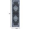 SAFAVIEH Area Rug 8×10 – Vintage Hamadan Collection – Large – Turquoise & Black, Traditional Oriental Design, Non-Shedding & Easy Cleaning, Ideal for Living Room, Bedroom, Dining Space (VTH204K)(Light Blue/Black)