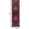 SAFAVIEH Area Rug 8×10 – Vintage Hamadan Collection – Large – Turquoise & Black, Traditional Oriental Design, Non-Shedding & Easy Cleaning, Ideal for Living Room, Bedroom, Dining Space (VTH204K)(Red / Black)