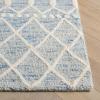 SAFAVIEH Blossom Collection Area Rug – 6′ Square, Beige & Ivory, Handmade Moroccan Wool, Ideal for High Traffic Areas in Living Room, Bedroom (BLM115B)(Blue/Ivory)