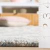 SAFAVIEH Blossom Collection Area Rug – 6′ Square, Beige & Ivory, Handmade Moroccan Wool, Ideal for High Traffic Areas in Living Room, Bedroom (BLM115B)(Blue/Ivory)