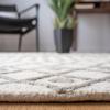 SAFAVIEH Blossom Collection Area Rug – 6′ Square, Beige & Ivory, Handmade Moroccan Wool, Ideal for High Traffic Areas in Living Room, Bedroom (BLM115B)(Ivory/Grey)