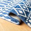 SAFAVIEH Blossom Collection Area Rug – 6′ Square, Beige & Ivory, Handmade Moroccan Wool, Ideal for High Traffic Areas in Living Room, Bedroom (BLM115B)(Navy/Ivory)