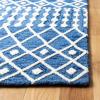 SAFAVIEH Blossom Collection Area Rug – 6′ Square, Beige & Ivory, Handmade Moroccan Wool, Ideal for High Traffic Areas in Living Room, Bedroom (BLM115B)(Navy/Ivory)