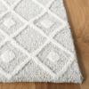 SAFAVIEH Blossom Collection Area Rug – 6′ Square, Beige & Ivory, Handmade Moroccan Wool, Ideal for High Traffic Areas in Living Room, Bedroom (BLM115B)(Silver/Ivory)