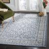 SAFAVIEH Charleston Collection Area Rug – 6’7″ Square, Ivory & Red, Oriental Distressed Design, Non-Shedding & Easy Care, Ideal for High Traffic Areas in Living Room, Bedroom (CHL412A)(Navy/Creme)