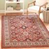 SAFAVIEH Charleston Collection Area Rug – 6’7″ Square, Ivory & Red, Oriental Distressed Design, Non-Shedding & Easy Care, Ideal for High Traffic Areas in Living Room, Bedroom (CHL412A)(Red/Ivory)