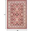 SAFAVIEH Charleston Collection Area Rug – 6’7″ Square, Ivory & Red, Oriental Distressed Design, Non-Shedding & Easy Care, Ideal for High Traffic Areas in Living Room, Bedroom (CHL412A)(Red/Ivory)