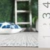 SAFAVIEH Courtyard Collection Area Rug – 8′ x 10′, Natural & Cream, Non-Shedding & Easy Care, Indoor/Outdoor & Washable-Ideal for Patio, Backyard, Mudroom (CY8521-03012)(Grey/Navy)