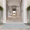 SAFAVIEH Courtyard Collection Area Rug – 8′ x 10′, Natural & Cream, Non-Shedding & Easy Care, Indoor/Outdoor & Washable-Ideal for Patio, Backyard, Mudroom (CY8521-03012)(Grey/Navy)